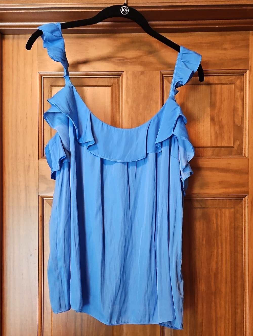 Lilly Pulitzer Cailee Blue Ruffle Sleeveless  Top Size XL